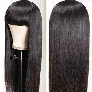 RXHAIR Hot Selling Straight Wigs Human Hair Wigs With Bang Glueless Wigs For Black Women Raw Vietnamese Hair