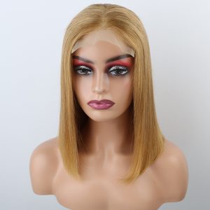Factory Cheap 5*5 Lace Front Bob 30 Straight Brazilian remy hair double draw 100% Human Hair Wigs vendors