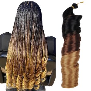 Silky Ponytail Style Crochet Braid Hair Attachments French Curls Synthetic Curly Braiding Hair Extensions