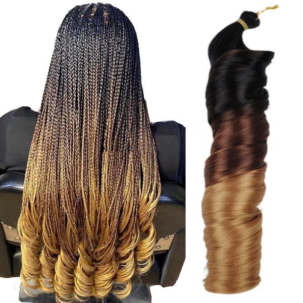 Silky Ponytail Style Crochet Braid Hair Attachments French Curls Synthetic Curly Braiding Hair Extensions