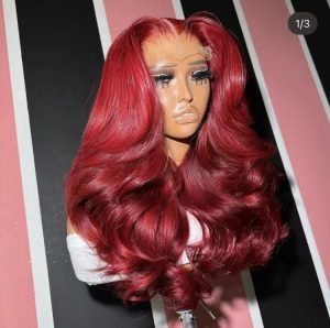 Amara best quality 13x6 hd lace frontal wig 99j burgundy 200 density deep wave preplucked human hair wig