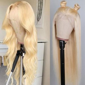 30 inch 613 full lace wig human hair virgin 13x6 613 transparent hd lace frontal wigs, 613 blonde cuticle aligned lace front wig
