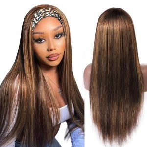 Wholesale Ice Headband Silk Straight Wig 150% Density 100% Brazilian Human Hair Headband Wig No Lace Wig For Black Women