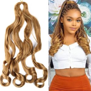 Stocks 20 Inch 75g 150g Loose Wave Crochet Hair Wavy Synthetic Bulk PreStretched Spiral French Curly Synthetic Braiding Hair