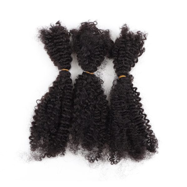 wholesale afro curl marley braid hair 4b 4c 100% human Brazilian braiding hair afro kinky bulk human hair