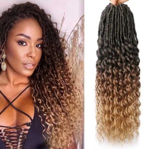 Extension per capelli sintetici pre-anellati, con locs finti ondulati, da 24 pollici, all'uncinetto.