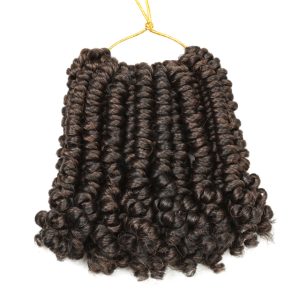 Synthetic Hair 6Inch 20Roots Bomb Spring Twist Crochet Hair Twine TBug Short Curly Braiding Hair For Women