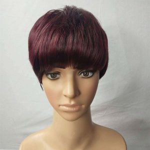 Cheap Wholesale Short Straight Hair Red and Black Color Synthetic Hair Wigs