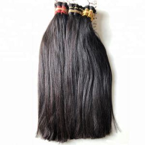 Wholesale double drawn Chinese raw virgin remy human hair bulk for braiding natural color 20cm to 85cm unwefted human bulk hair
