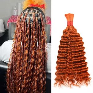 Wet and Wavy Bulk Human Hair For Braiding No Weft Deep Wave Bulk Human Hair Braiding vendors wholesale Bundle Hair Extension