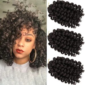 Jamaican Bounce Crochet Hair Ringlet Wand Curl 8 inch Synthetic Crochet Extensions Crochet Braiding Hair