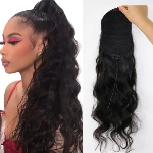 100% Unprocessed Natural Human Hair 100g Full Ponytail Wig Brazilian Hair Clip Ponytail Hair Extension