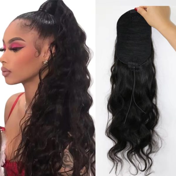 100% Unprocessed Natural Human Hair 100g Full Ponytail Wig Brazilian Hair Clip Ponytail Hair Extension