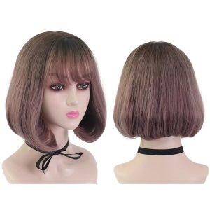 High-Quality Rose Net Lace Human Short Hair Wig For Women