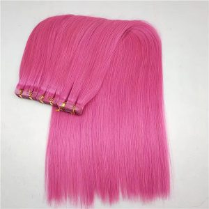 2019 new arrival pink color top quality human tape hair crochet hair extension