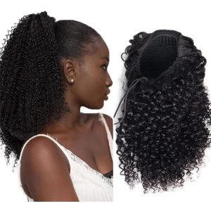 HanF Best Selling 100% Indian Virgin Raw Human Hair Extension Remy Drawstring Ponytail