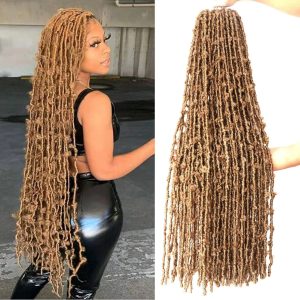 Factory wholesale Synthetic Butterfly Locs Crochet Hair Braids Butterfly Bob Locs Pre-looped Crochet Braids Hair For Black Women